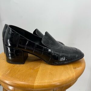 Vince Millie Alligator Embossed Heel Loafers 10